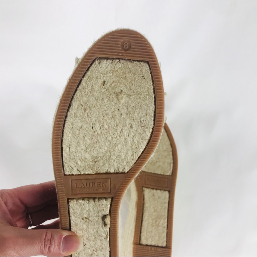 RALPH LAUREN Beige wedge Sandals woman size 8 - Picture 6 of 7